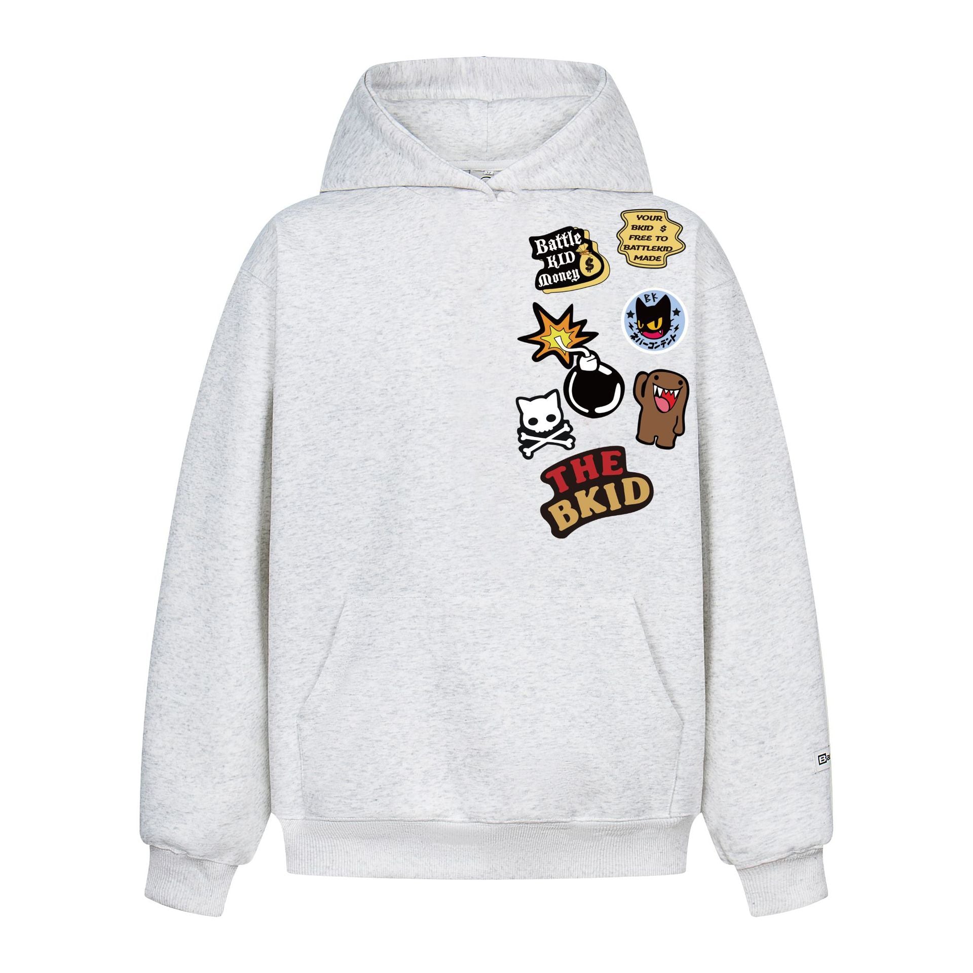 Retro Flocking Logo Embroidery Thick Hooded Sweatshirt Unisex Spring Street Loose Casual Hoodie