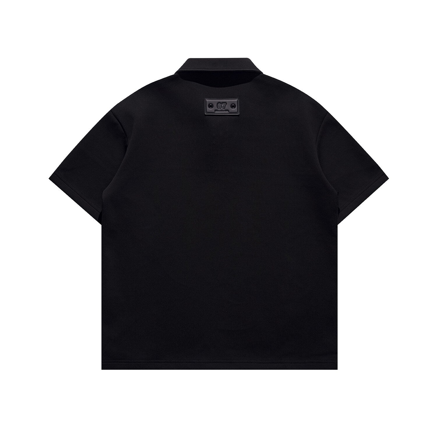 Half zip short sleeved T-shirt with triangular buckle collar polo shirt