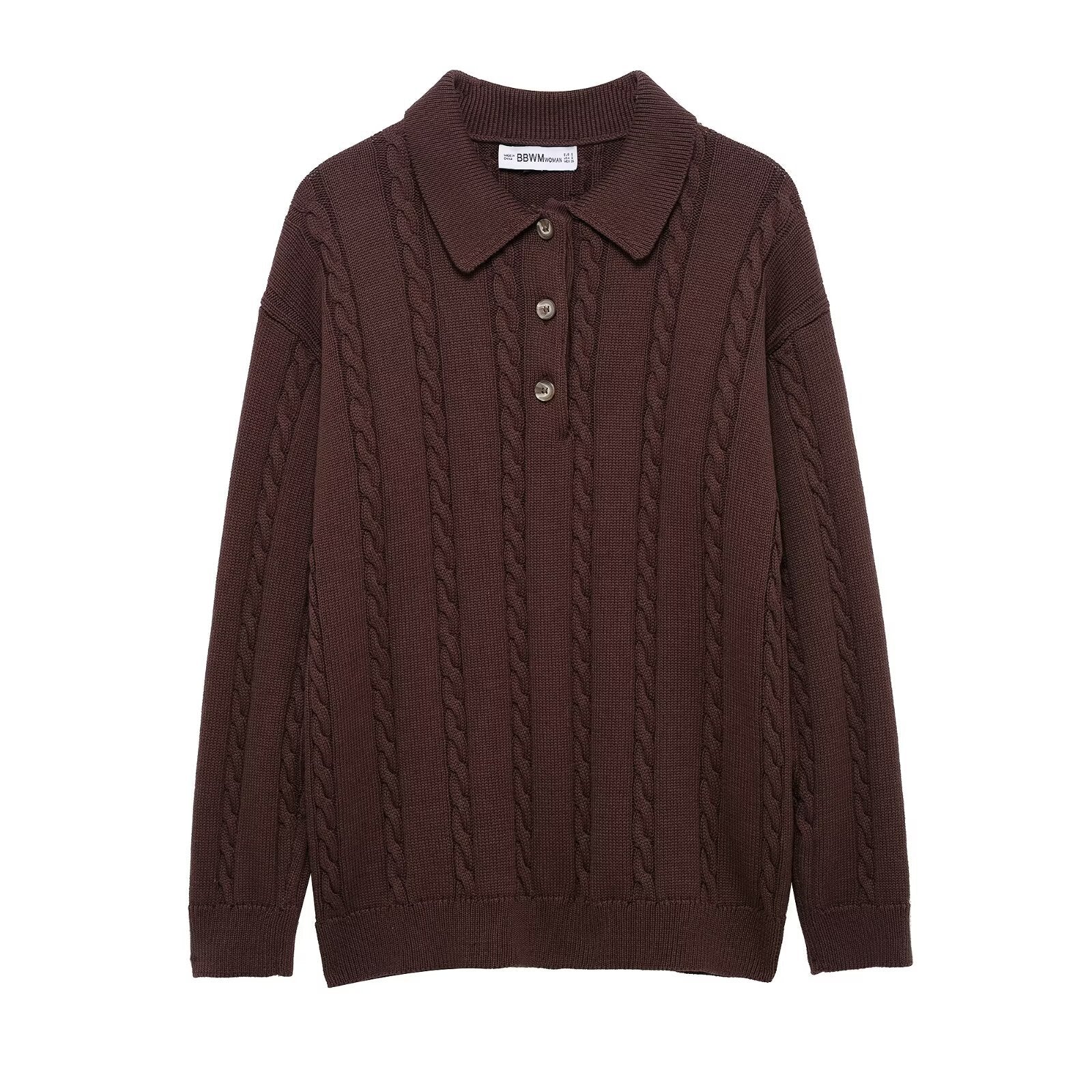 Fashion eight fold woven polo shirt collar knitted sweater jacket