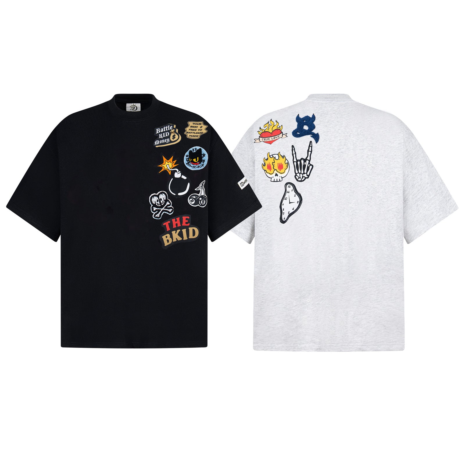 Style Fun Cartoon Towel Embroidery Short Sleeve T-Shirt Men's Oversize Casual Versatile Couple Top