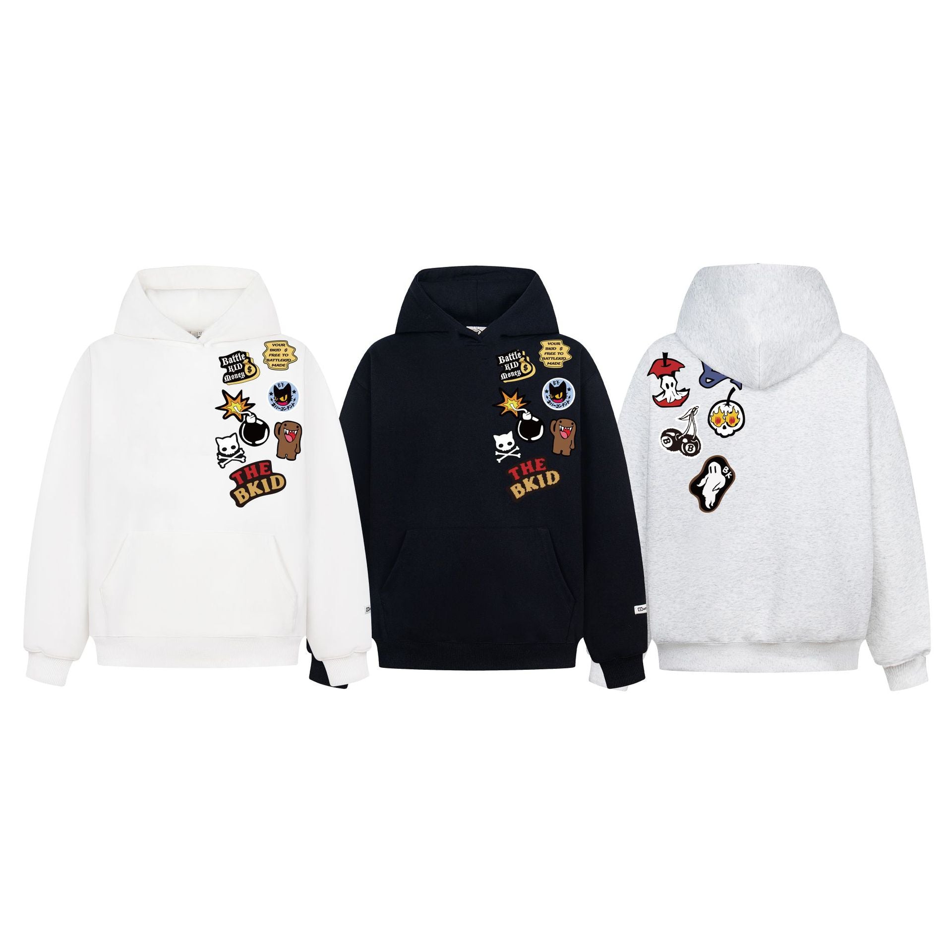 Retro Flocking Logo Embroidery Thick Hooded Sweatshirt Unisex Spring Street Loose Casual Hoodie