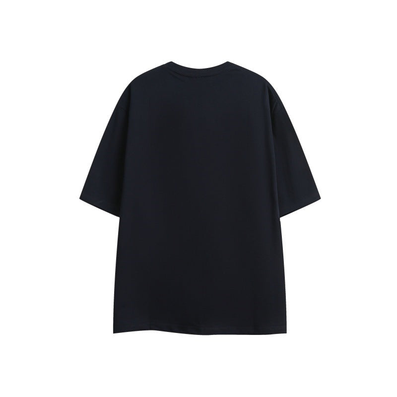 Shadow letter print loose men's and women's short sleeves