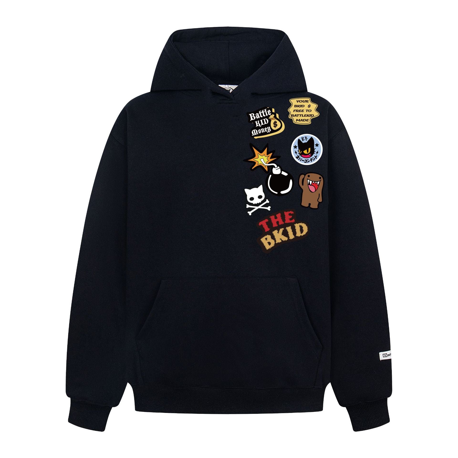 Retro Flocking Logo Embroidery Thick Hooded Sweatshirt Unisex Spring Street Loose Casual Hoodie