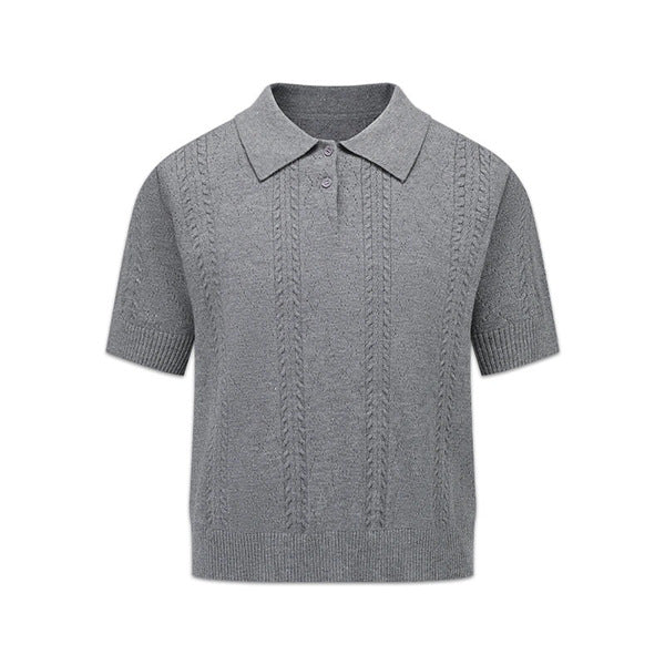 Knitted polo shirt men's summer casual high-end loose and versatile top