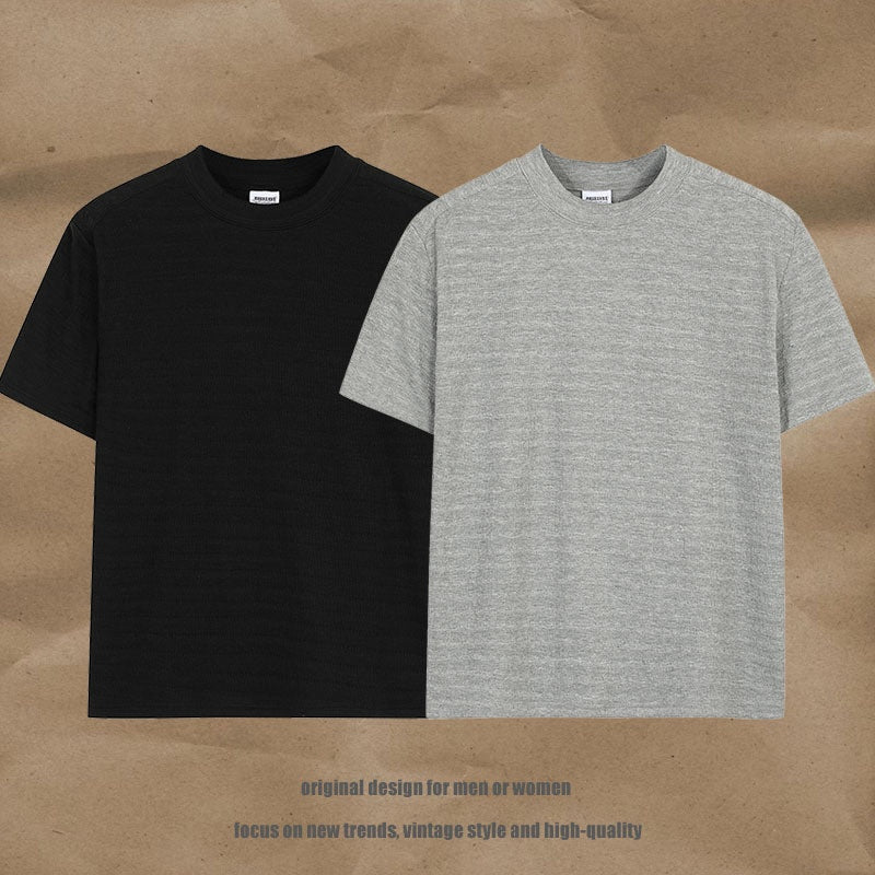 Short Sleeve T-Shirt for Men and Women, Trendy Simple Short Length Regular Shoulder Top