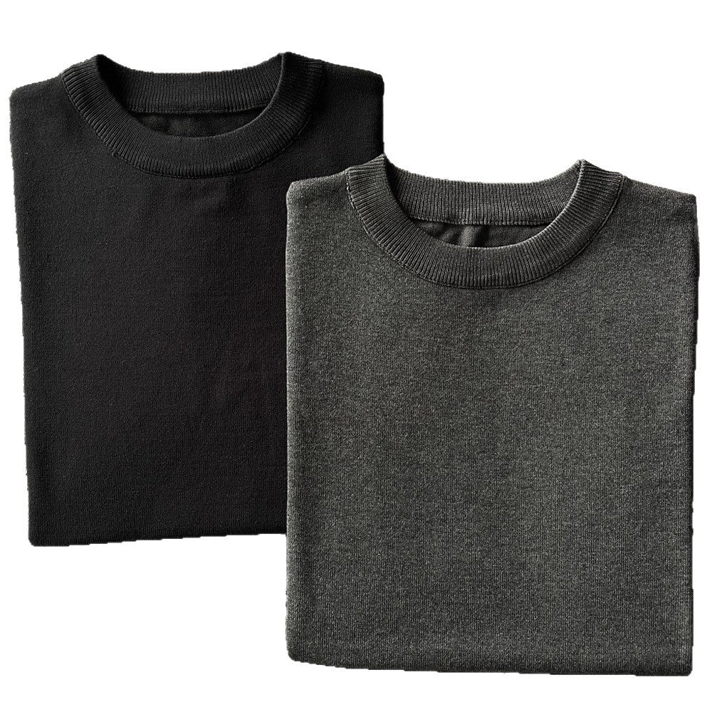 Short sleeved breathable knitted men's summer casual round neck top