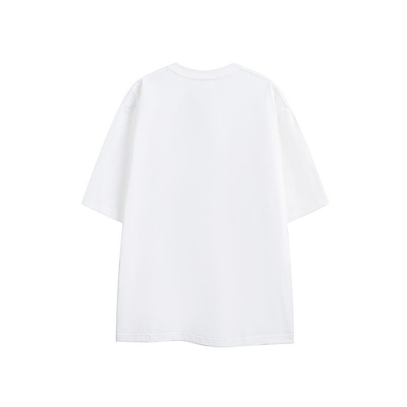 Shadow letter print loose men's and women's short sleeves