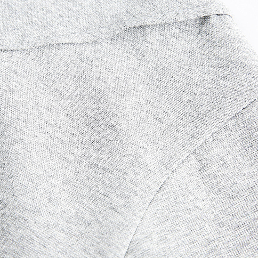 Style Hooded Sweatshirt for Men - Solid Color V-Neck Cross Collar Design with Pleated Details