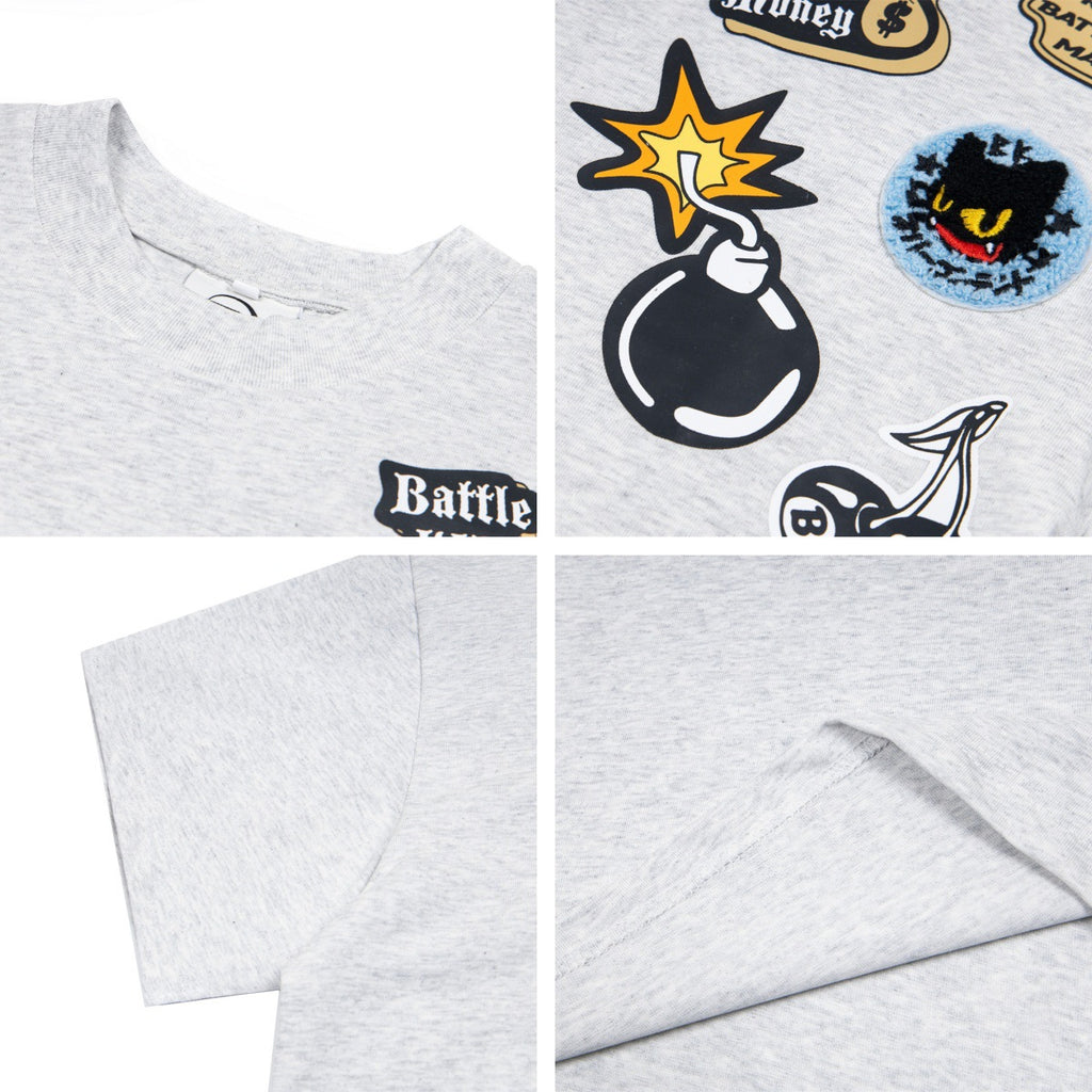 Style Fun Cartoon Towel Embroidery Short Sleeve T-Shirt Men's Oversize Casual Versatile Couple Top