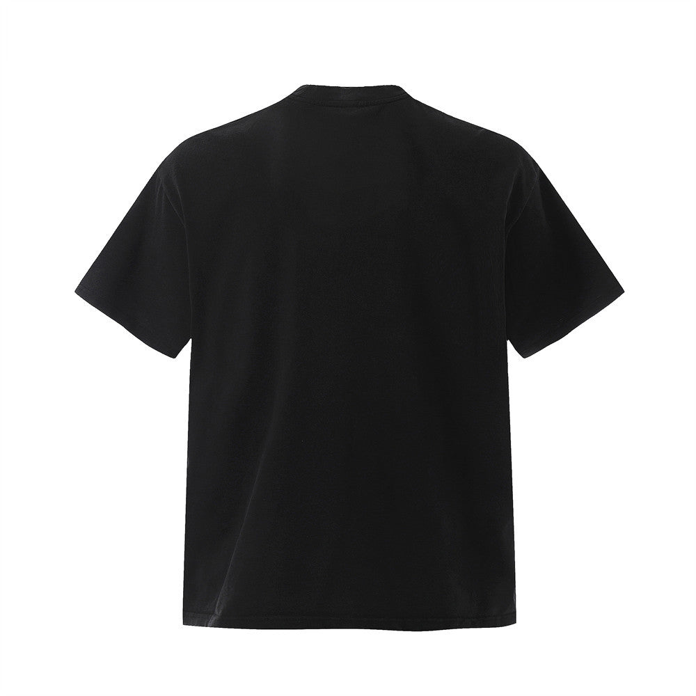 Half-Zip Letter Print Short Sleeve T-Shirt Men's Summer   Retro Trendy Design Crew Neck Tee