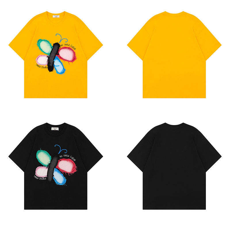 Short Sleeve T-Shirt for Men and Women, Retro Personality Trendy Couple Tee