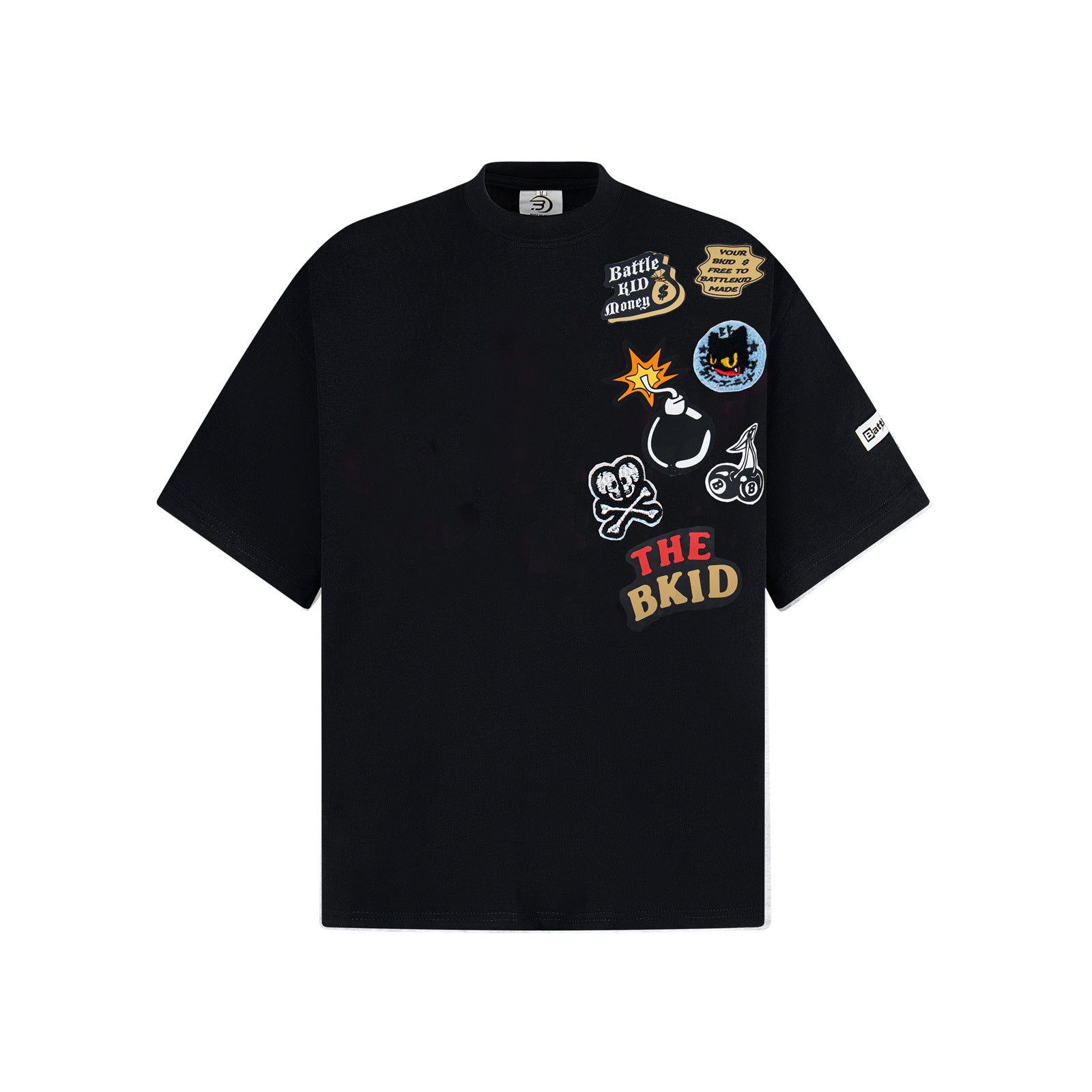 Style Fun Cartoon Towel Embroidery Short Sleeve T-Shirt Men's Oversize Casual Versatile Couple Top