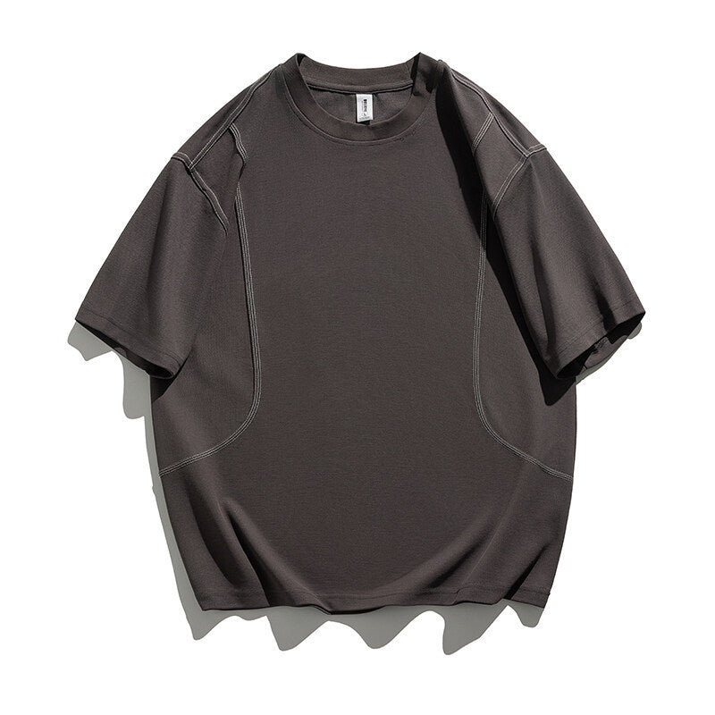 Splicing Mingxian loose half sleeved short sleeved T-shirt for men