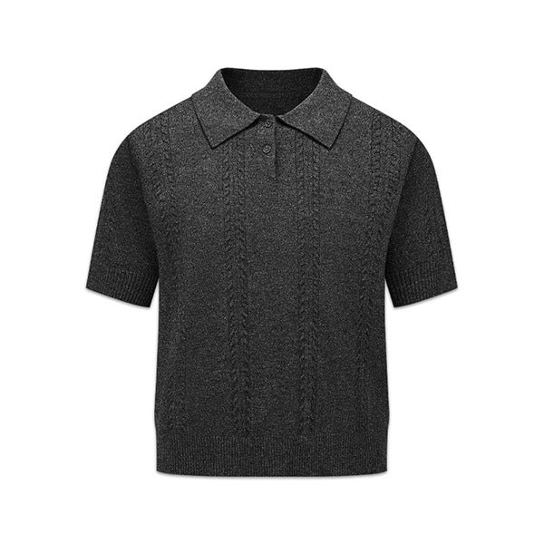 Knitted polo shirt men's summer casual high-end loose and versatile top