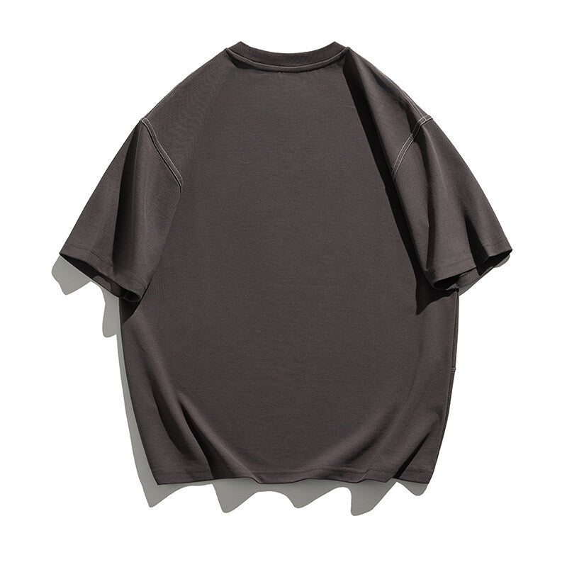 Splicing Mingxian loose half sleeved short sleeved T-shirt for men