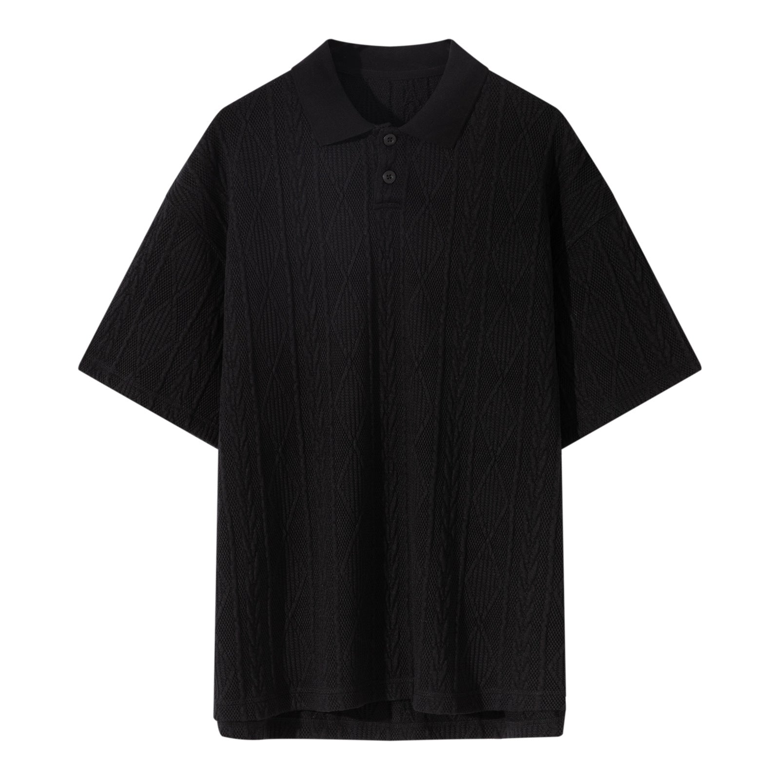 Polo shirt men's waffle texture loose short sleeved workwear t-shirt